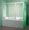 Фото Штора на ванну 150 см. Каркас - белый. Витраж - полистирол (капли)