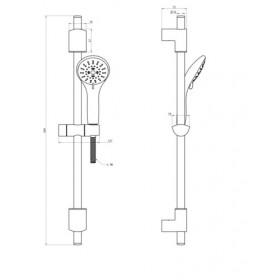 Фото 1 Душевая стойка IMPRESE L-65 см, ручной душ 3 режима, шланг, блистер 6510003