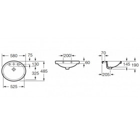 Фото 1 Умывальник врезной Roca Dama Senso 58 (327515000)