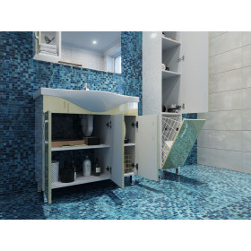 Фото 5 Тумба Ювента Trento Trn-87 бежевый с умывальником Vittoria-87