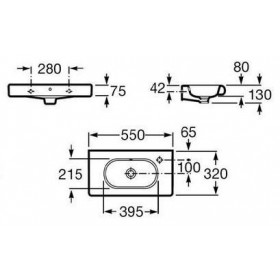 Фото 1 Умывальник Roca Meridian-N Compacto 55 прав/отв. (32724Y000)