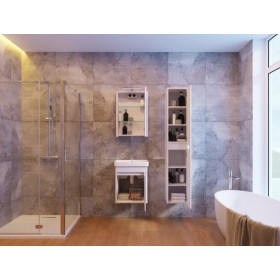 Фото 4 Тумба подвесная Ювента Livorno Lvr-55 структурный белый с умывальником Luxury-55