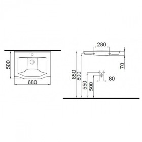 Фото 1 Раковина Idevit Neo Classic 68 см 3301-0655-0088