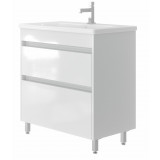 Фото Тумба Ювента Luton Lt-80 белый (на ножках) с умывальником Soft-80