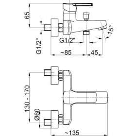 Фото 1 4414-010-00 SELEN Смеситель для ванны