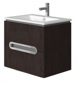 Фото Тумба подвесная Ювента Prato Pr-65 старый дуб с умывальником Atria-65