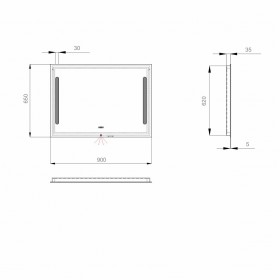 Фото 4 Зеркало Sanwerk LAVA Stella LED 2835IR, W-W (ZL0000141)