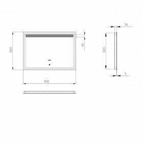 Фото 4 Зеркало Sanwerk LAVA DeLuxe LED 2835, W-W (ZL0000123)