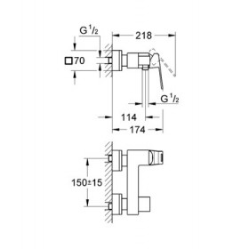Фото 2 Смеситель для душа Grohe Eurocube (23145000)