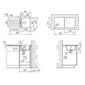 Фото 1 Мойка кухонная TEKA KEA 45B-TG 860х435 ПЕСОК (88786)