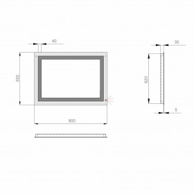 Фото 3 Зеркало Sanwerk LAVA Kvadra LED 2835IR, W (ZL0000162)