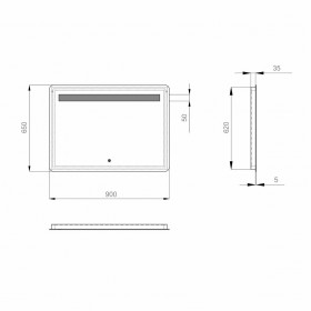 Фото 4 Зеркало Sanwerk LAVA Rada LED 2835, W (ZL0000172)