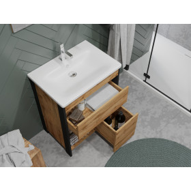 Фото 5 Тумба Ювента Bronx Brx-65 дуб Вотан с умывальником Soft-65