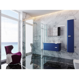 Фото 3 Тумба подвесная Botticelli Velluto Vlt-100 синий с умывальником STELLA-1000