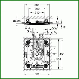 Фото 1 Верхний душ Grohe Rainshower F, 381х456мм, 3 режима (27939001)