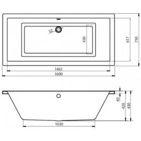 Фото 2 Ванна акриловая Cersanit Intro 160 + ножки