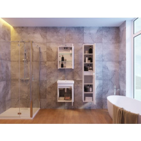 Фото 4 Тумба подвесная Ювента Livorno Lvr-55 структурный камень с умывальником Luxury-55