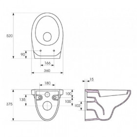 Фото 1 Унитаз подвесной Cersanit Mito Grey без сидения