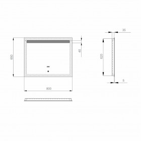 Фото 4 Зеркало Sanwerk LAVA DeLuxe LED 2835, W-W (ZL0000122)