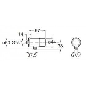 Фото 1 Кран-дозатор Roca Sprint для писсуара наруж.монтаж (5A9224C00)