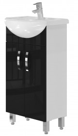 Фото Тумба Ювента Trento Trn-45 черный с умывальником Лидер-45