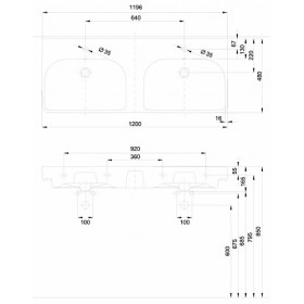 Фото 1 Kolo Traffic Reflex Мебельный умывальник двойной 120 cm, (L91521900)