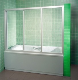 Фото Штора на ванну 150 см. Каркас - белый. Витраж - полистирол (капли)