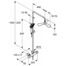 Фото 1 KLUDI DUAL SHOWER SYSTEM с термостатом, с душевой лейкой KLUDI FIZZ