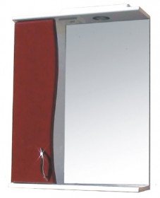 Фото Зеркало со шкафчиком Э-1 50 левый (бордовый)