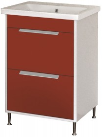 Фото Тумба Мойдодыр ПАРИЖ 80 с умывальником Mira 80 Красный