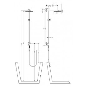 Фото 1 Душевая система Hansgrohe Raindance Connect 240 Showerpipe С кронштейном 350мм (27421000)