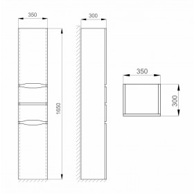 Фото 1 Пенал Sanwerk LIGA 35 Правый, 4F, с корзиной для белья (MV0000389)