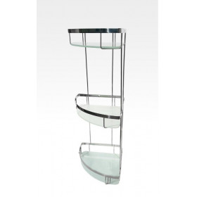 Фото 1 Полка для ванной Atak угловая нержавеющая со стеклом (2330450)