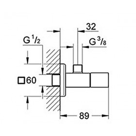 Фото 1 Кран угловой Grohe Eurocube 1/2х3/8 (22012000)