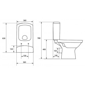 Фото 2 Унитаз-компакт Cersanit Easy  011 без сид.
